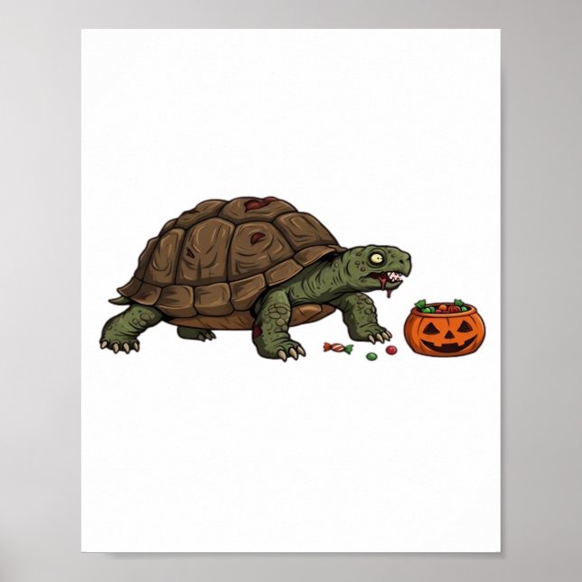 Póster Candy Crawl de Tortuga Zombie - Halloween Lento y  (Frente)