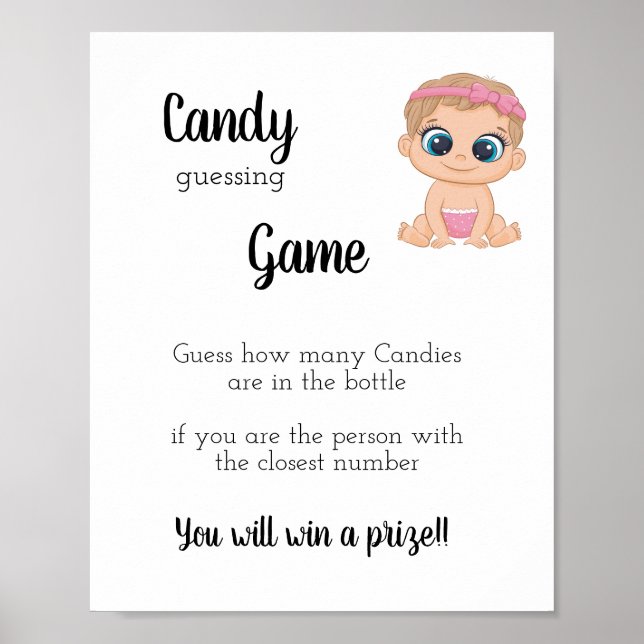 Póster Candy Guessing Game Baby Girl (Frente)