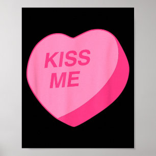Póster Candy Heart Bésame Día de San Valentín