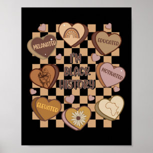 Póster Candy Heart Black History Month African American W