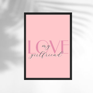 Póster Candy Pink Elegant LOVE Pastel Rosa Valentine