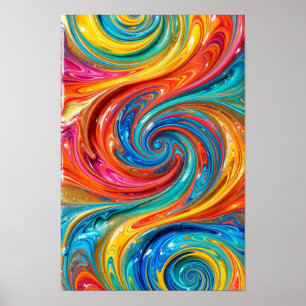 Póster Candy Resin Vortex - Ultra Brillante Amarillo Turq