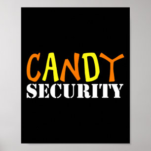 Póster Candy Security Fácil Disfraz De Halloween Para Laz