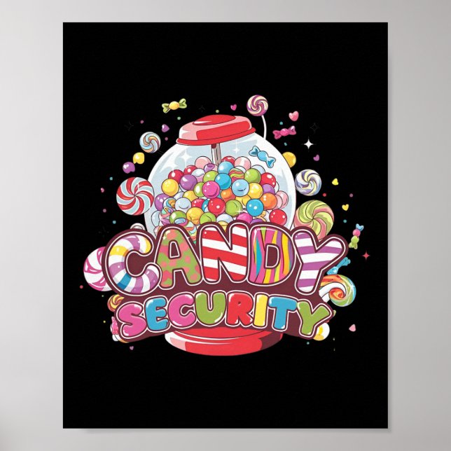 Póster Candy Security Funny Chicas de disfraces de Hallow (Frente)