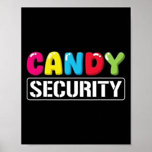 Póster Candy Security Funny Halloween Disstume niños chic