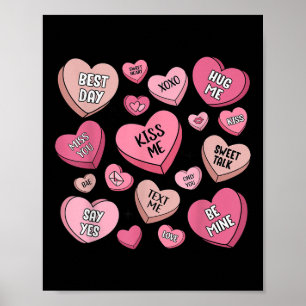 Póster Candy Sweet Heart Love Día de San Valentín Shirt W