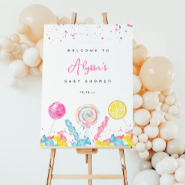 Póster Candy Sweet Shop Baby Shower Welcome Sign
