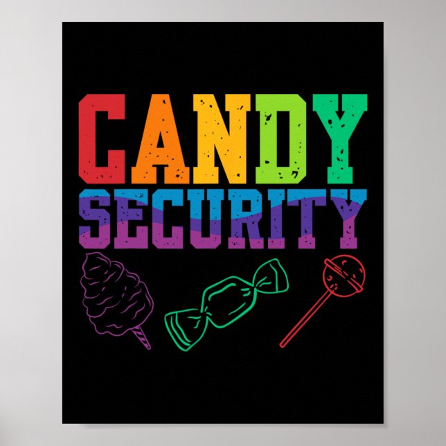 Póster Candyland Seguridad Candyland Halloween Disfraces  (Frente)
