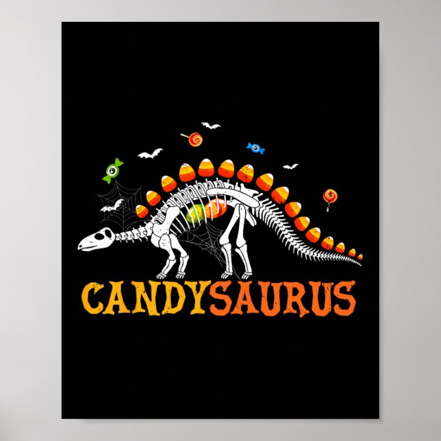 Póster Candysaurus Caramelo de Maíz Dinosaurio Esqueleto  (Frente)