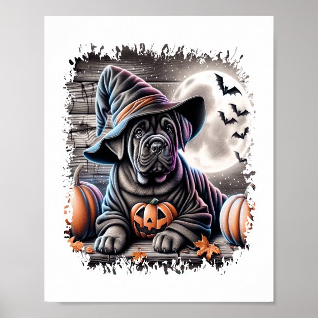 Póster Cane Corso Dog Halloween (Frente)