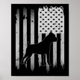 Póster Cane Corso Dog Usa Bandera Estadounidense 4 De Jul