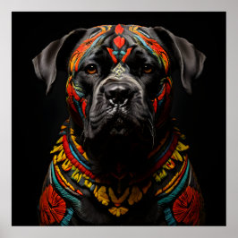 Póster Cane Corso en traje de guerrero