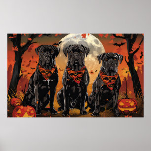 Póster Cane Corso Halloween Espeluznante