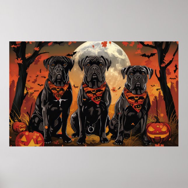 Póster Cane Corso Halloween Spooky (Frente)