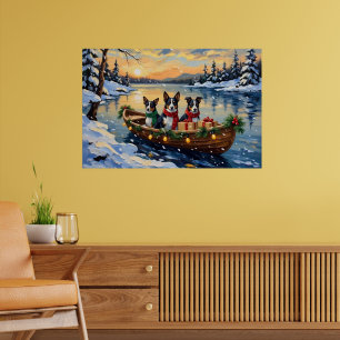 Póster Cane Corso Navidad Barco Fiesta