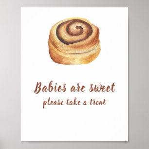 Póster Canela de bollo ducha bebé Bebés