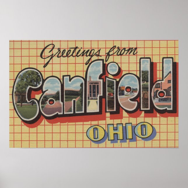 Póster Canfield, Ohio - Large Letter Scenes (Frente)