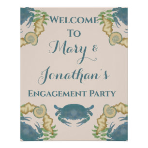 Póster Cangrejo Cangrejos azules de color de fiesta, comp