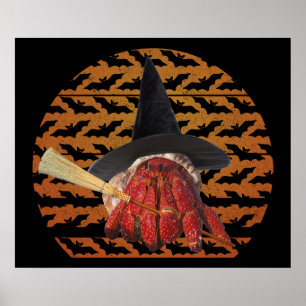 Póster Cangrejo de bruja Funny Halloween Hermit Crab Love