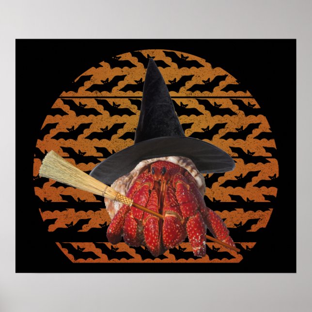 Póster Cangrejo de bruja Funny Halloween Hermit Crab Love (Frente)