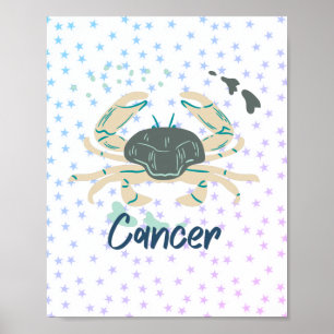 Póster Cangrejo de cáncer moderno Zodiac