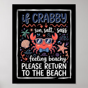 Póster Cangrejo de playa lindo si está gruñón con gafas d