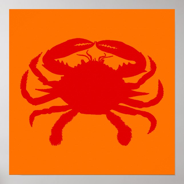Póster Cangrejo Naranja Rojo (Frente)