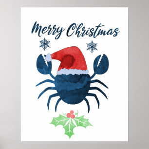 Póster Cangrejo navidad