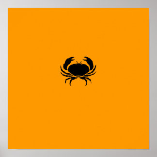 Póster Cangrejo negro-sobre-Naranja oceánico