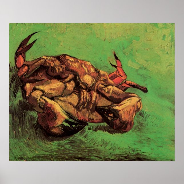 Póster Cangrejo sobre su espalda de Vincent van Gogh (Frente)