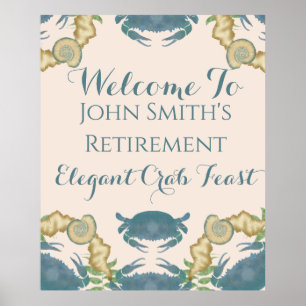 Póster Cangrejos de color azul cangrejo, jubilación
