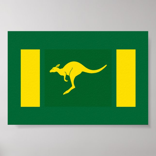 Póster Canguro de colores australianos (Frente)