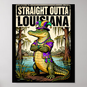 Póster Canguro de Mardi Gras de Louisiana