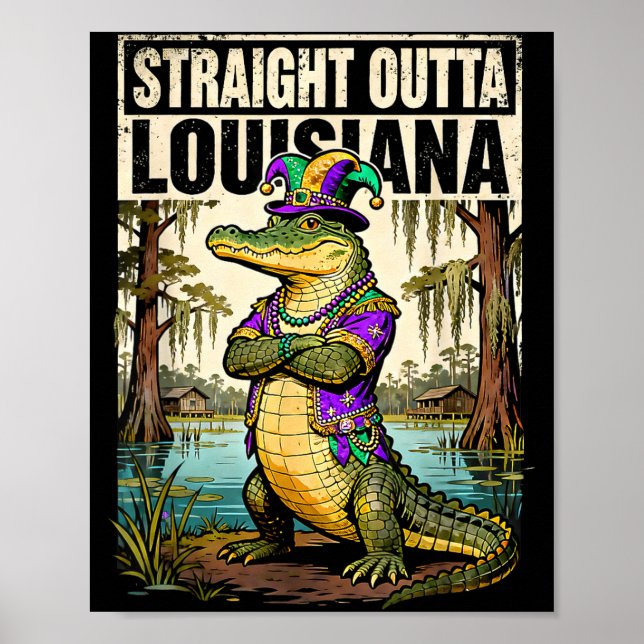 Póster Canguro de Mardi Gras de Louisiana  (Frente)