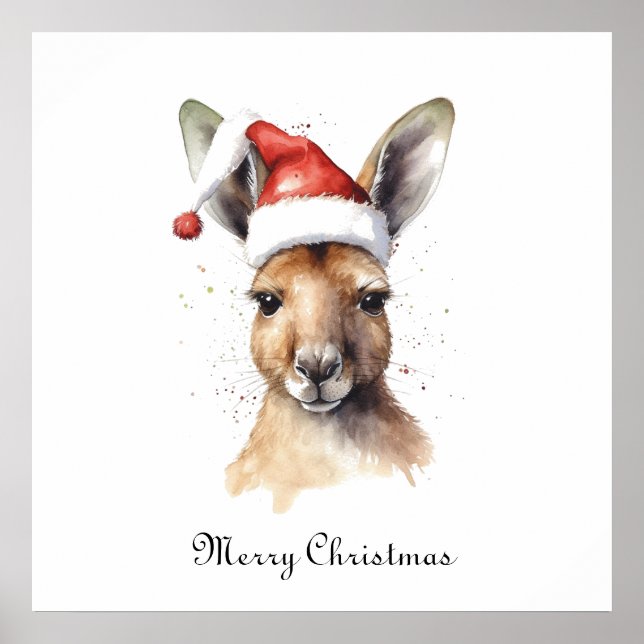 Póster Canguro de Navidad, personalizable (Frente)