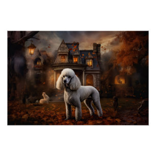 Póster Caniche de Halloween Espantoso