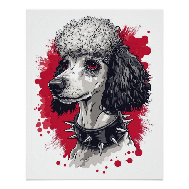 Póster Caniche Gótico � Perro Estético Oscuro (Anverso)