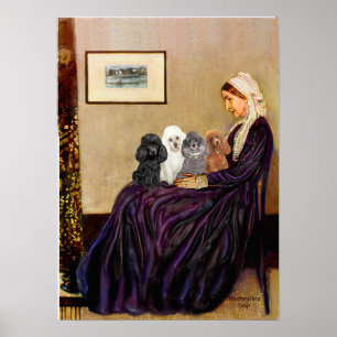 Póster Caniches (cuatro) - La madre de Whistler