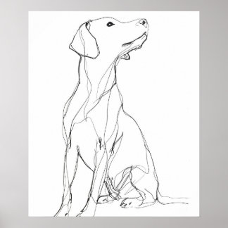 Póster Canina de perro minimalista línea III
