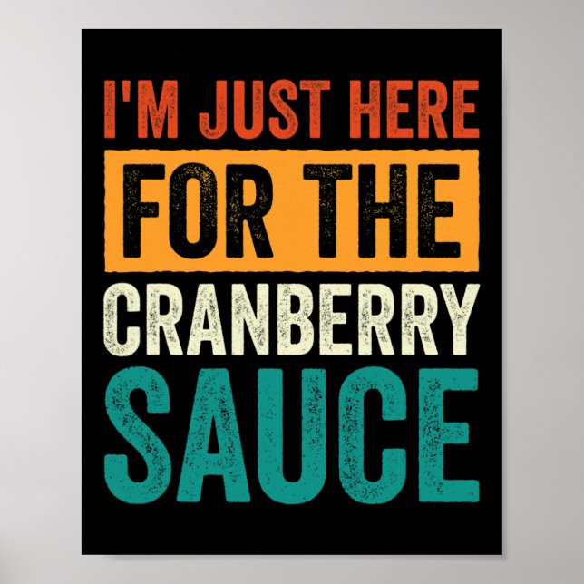 Póster Canned Cranberry Sauce Jellied Happy Thanksgiving  (Frente)