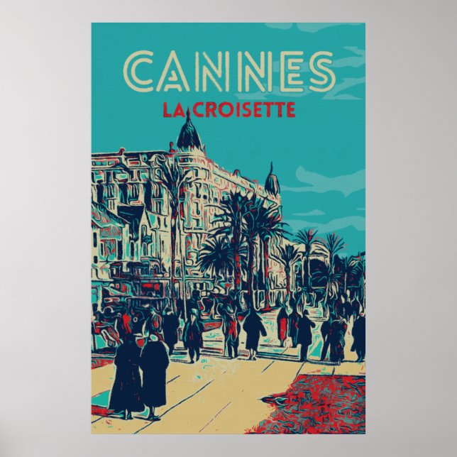 Póster Cannes Côte d'Azur La Croisette Illust France Pos (Frente)