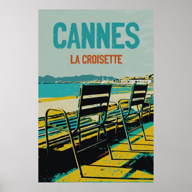 Póster Cannes Côte d'Azur La Croisette Illust Francia (Frente)