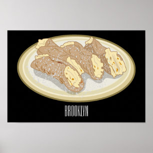Póster Cannoli cartoon illustration 