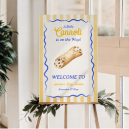 Póster Cannoli Yellow Blue Italian Baby Shower Welcome