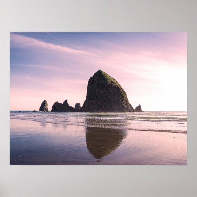 Póster Cannon Beach and Haystack Rock Sunset Photography (Frente)