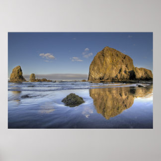 Póster Cannon Beach Low Tide Oregon Pacific Ocean Poster