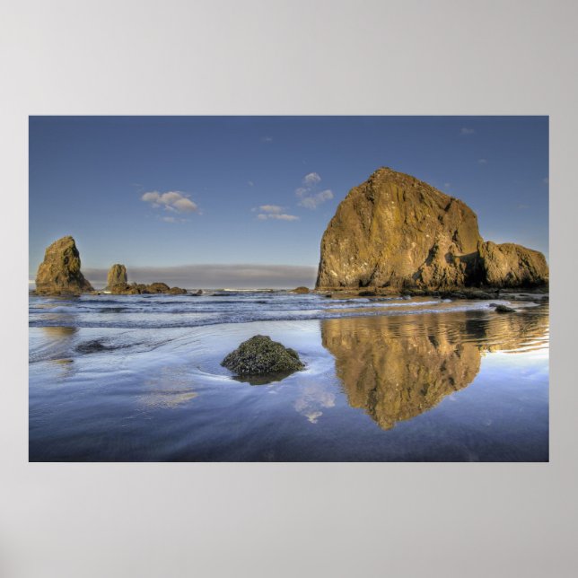 Póster Cannon Beach Low Tide Oregon Pacific Ocean Poster (Frente)