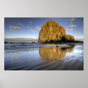 Póster Cannon Beach Low Tide Oregon Pacific Ocean Poster