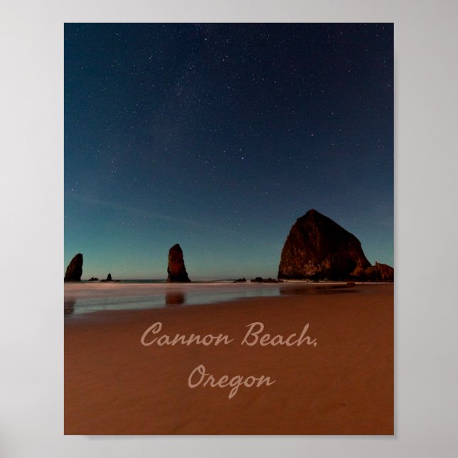 Póster Cannon Beach Oregon Haystack Rock (Frente)