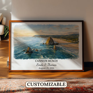 Póster Cannon Beach Wall Art, Oregon Poster, Oregon Coast